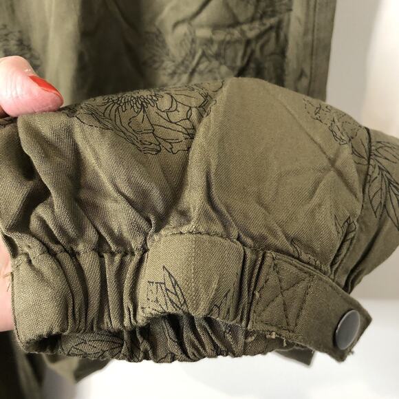 Thread & Supply NWT Women's Ivy Green Peony Pull-On Jogger Casual Pants Large - Picture 9 of 11